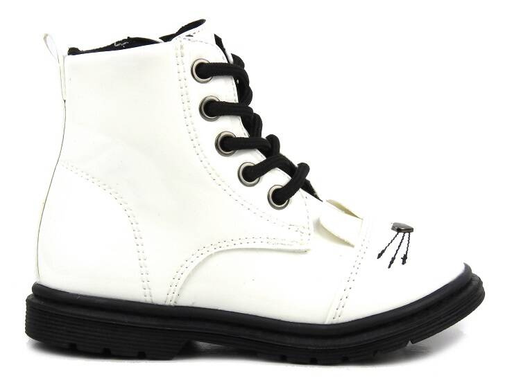 Teplé kozačky, dětské kozačky - Miss E 21DZ23-4309, bílá