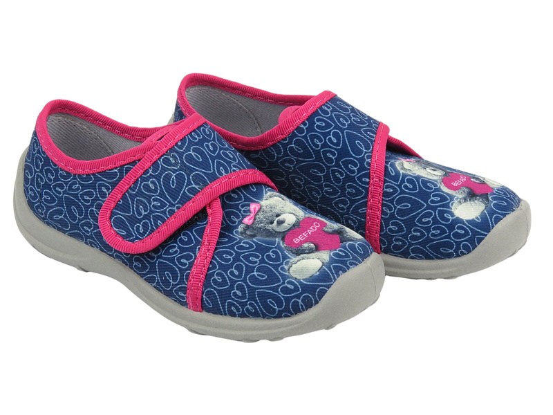 Měkké pantofle, dětské boty s duhou - BEFADO 902Y020, šedá