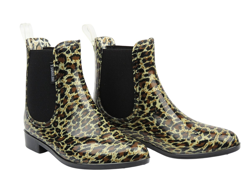 Dámské galoše, nepromokavé boty Chelsea - WOJTYŁKO 2209, černé