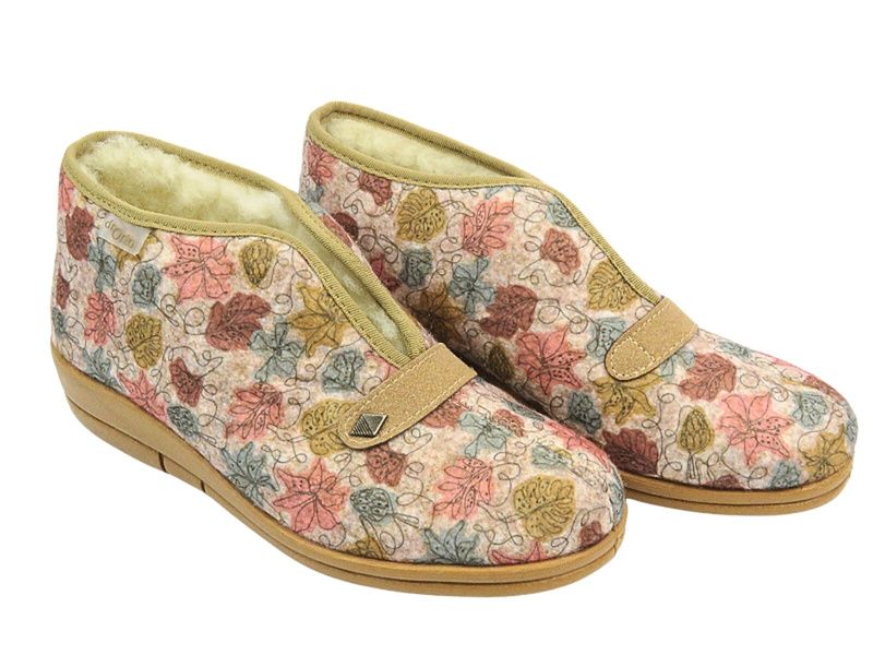 Ortopedické pantofle, Dr Orto Befado -031D038 Béžové, velmi teplé a pohodlné