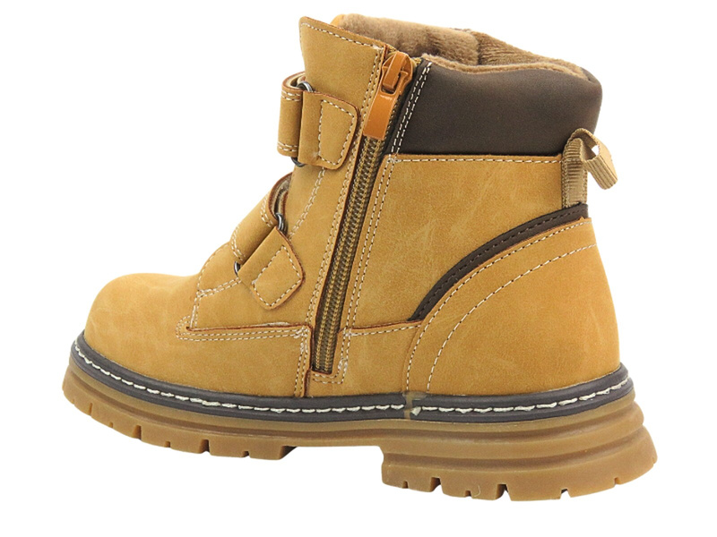 Dětské boty American Club na suchý zip - XD 99/23, hnědé