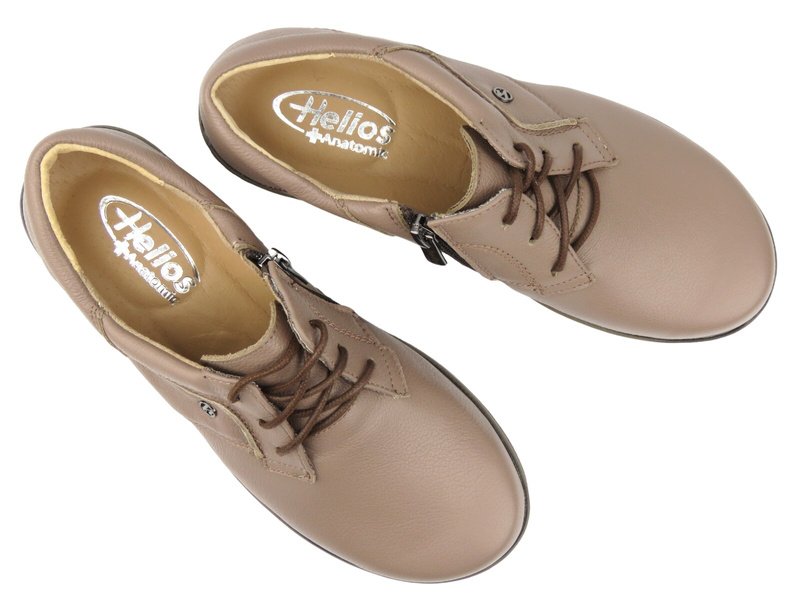 Pohodlné kožené dámské polobotky Helios Komfort 477, khaki