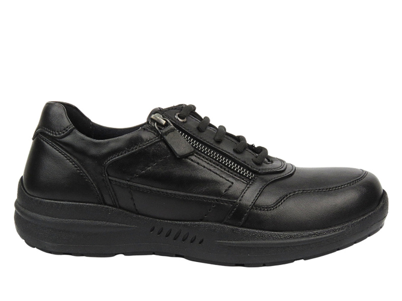 Pánská kožená obuv - Comfortabel 640237-01 černá se zipem