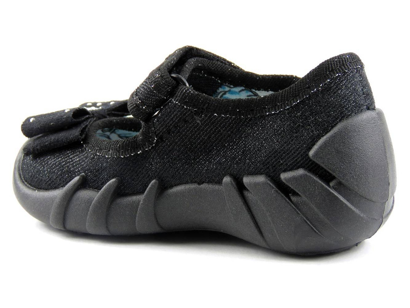 Měkké dětské capáčky s mašlí - BEFADO 109P146, černé