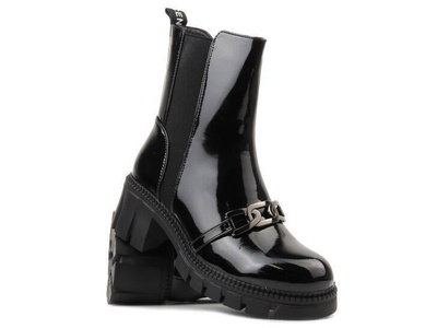 Zateplené dámské kotníkové boty - Potocki 22-18067, černé