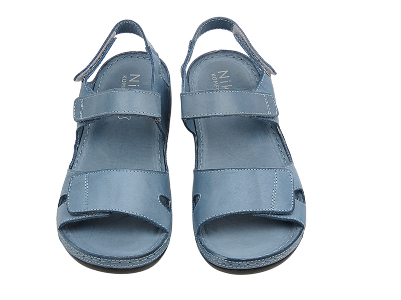 Dámské kožené sandály Nika Comfort H-180 modré