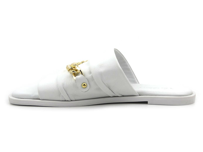 Dámské žabky se zlatým řetízkem - VENEZIA 267040, bílé