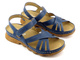 Dámské sandály s dřevěnou podrážkou - HELIOS Komfort 256, tmavě modrá
