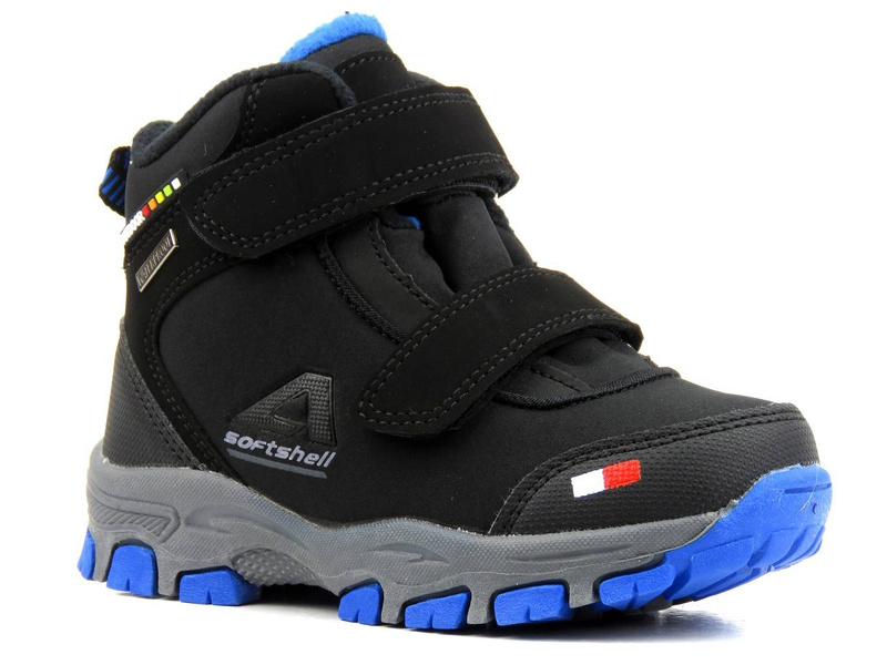 Dětské zimní trekingové kalhoty s fleecem - AMERICAN CLUB Soft Shell WT70/21, černé