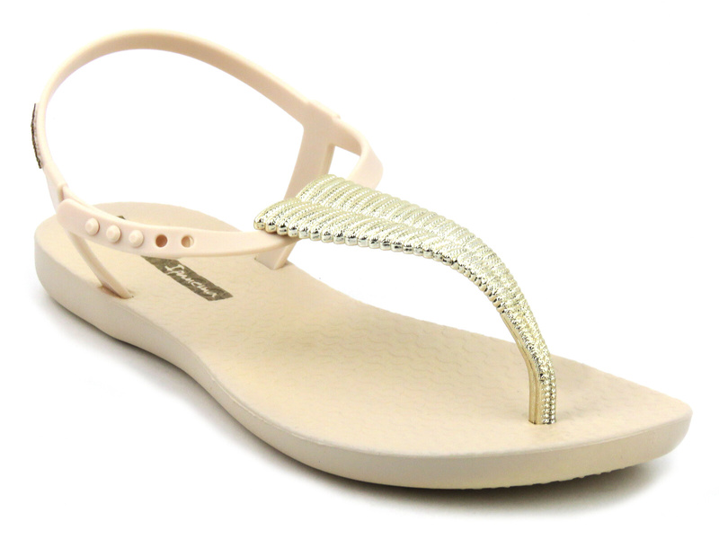 Dámské sandály se zlatým zdobením - Ipanema 82862, béžová a zlatá