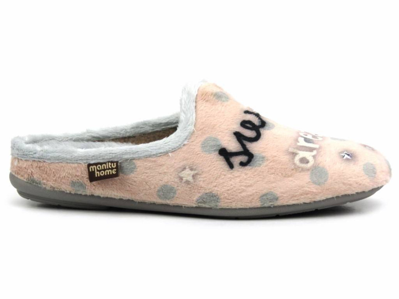 Měkké, okouzlující dámské pantofle Manitu 320093-42, růžové s koalou