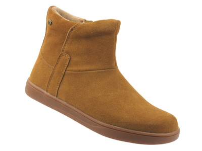 Dámské minimalistické kožené barefoot kotníkové boty – Vinceza 79666, barva camel