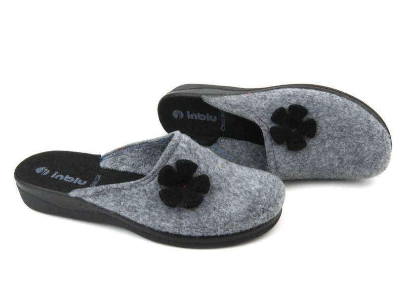 Dámské plstěné pantofle - INBLU CA-116, stříbrné