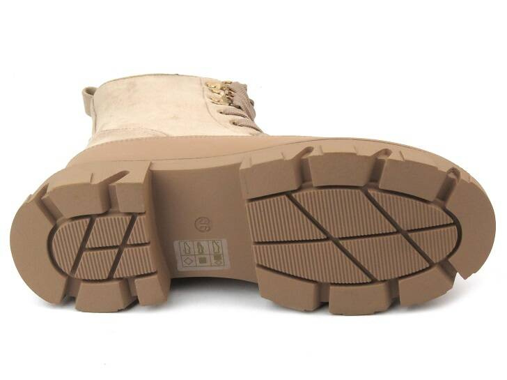 Dámské kotníkové boty z ekologické kůže - Potocki 22-11067, béžová