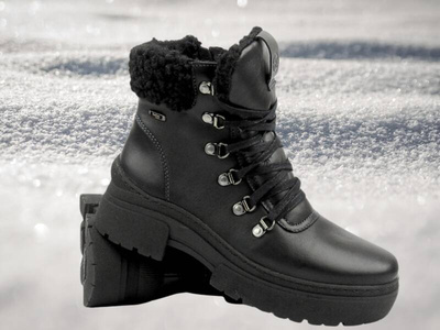 Pohodlné dámské kožené boty Helios Comfort 583, černé  