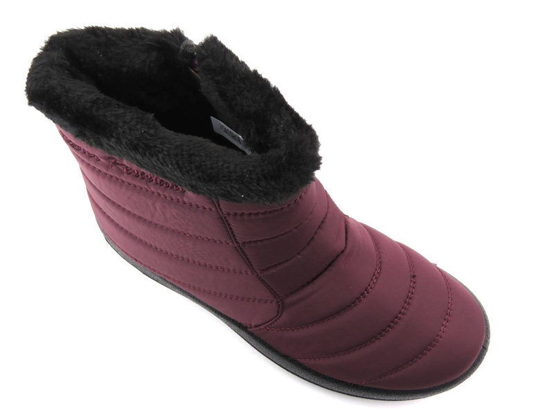 Dámské sněhule zateplené kožíškem - NOVINKA 9SN26-1467, bordó