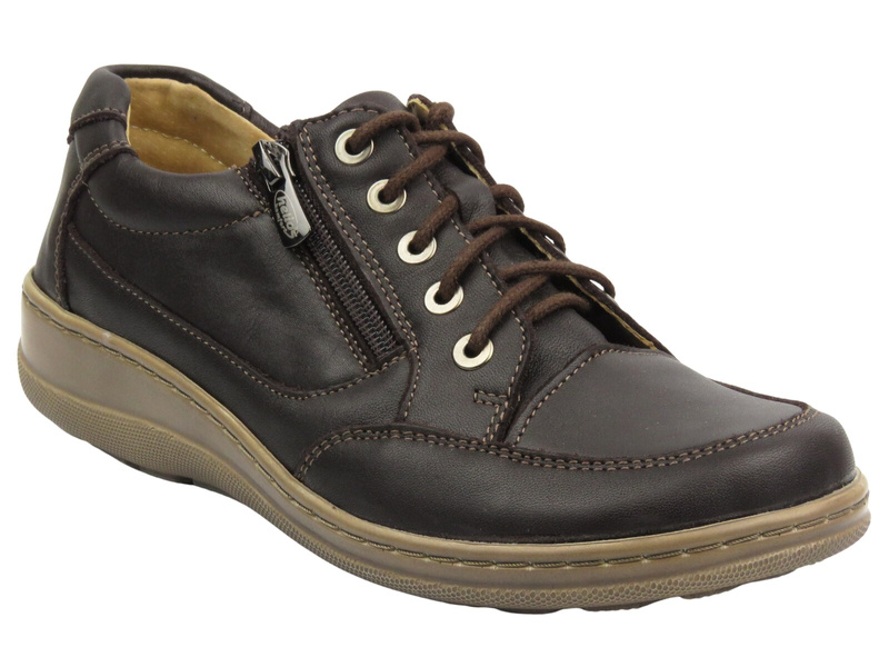 Pohodlné dámské boty ve sportovním stylu - Helios Comfort 357, tmavě hnědá