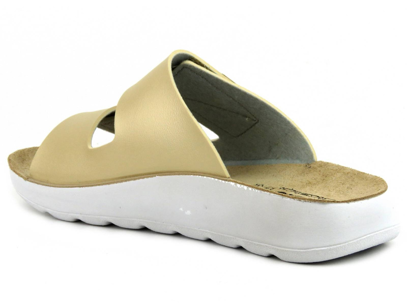 Pohodlné dámské pantofle na suchý zip - Inblu AG-06, zlaté