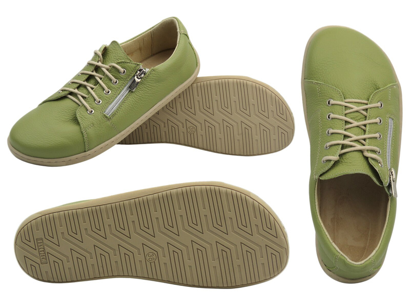 BareFoot minimalistické dámské polobotky zelené Helios Komfort 436