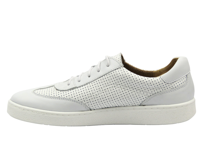 Barefoot kožené minimalistické pánské polobotky bílé 2 Helios Komfort 830