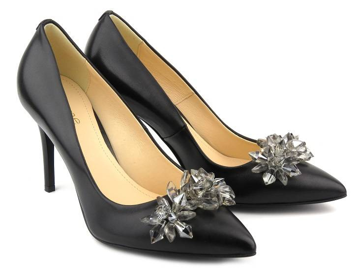 Kožené lodičky na vysokém podpatku - UNCOME 35006, černé