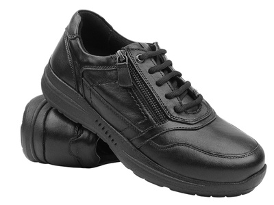 Pánská kožená obuv - Comfortabel 640237-01 černá se zipem