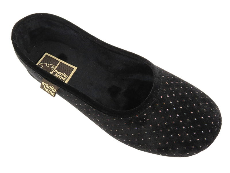 Teplé vysoké dámské pantofle - MANITU 340003-05, modré s kočkou