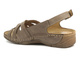 Dámské kožené sandály na platformě - HELIOS Komfort 248, světle hnědé