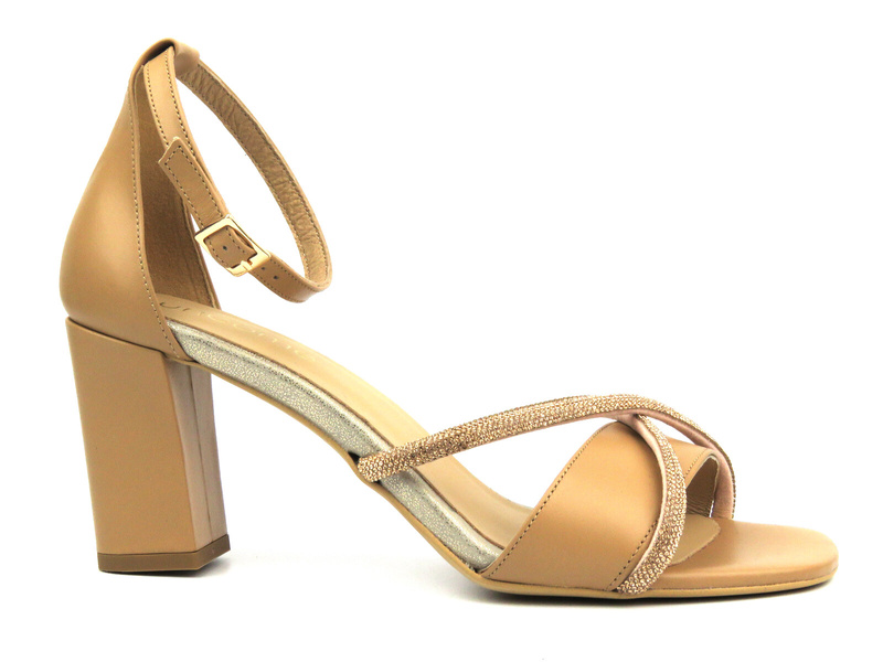 Dámské sandály na vysokém podpatku - UNCOME 38505, hnědé