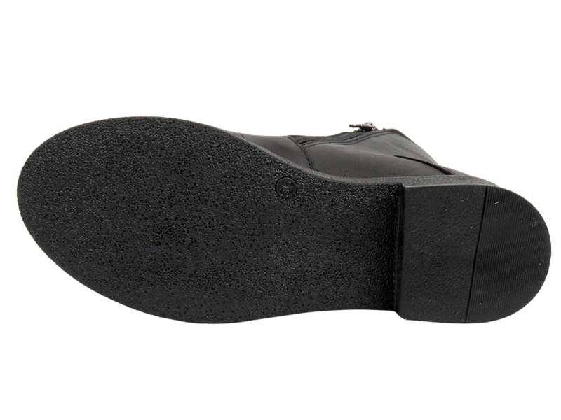 Dámské kožené kotníkové boty - VACARRO 490, černé