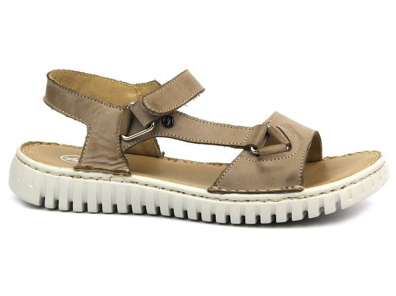Dámské kožené sandály od polské značky - HELIOS Komfort 249S, béžové