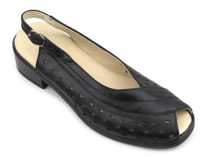 Dámské sandály na vysokém podpatku - Helios Komfort 754, černé