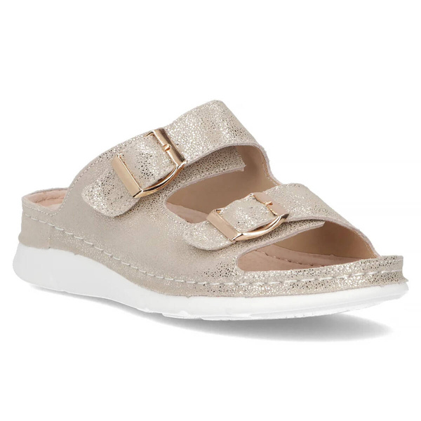 Dámské pantofle na platformě s klínkem - Filippo DK3872/23, bílé