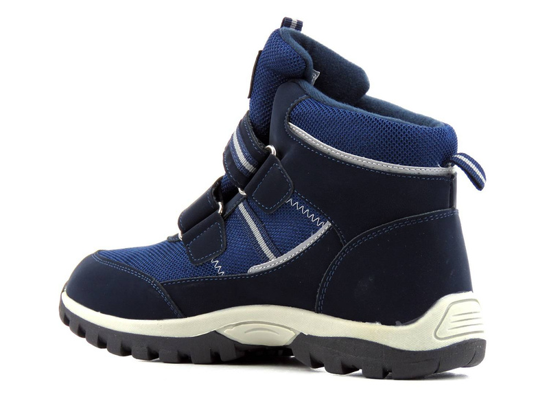 Trekové boty, dětské zimní boty - WOJTYŁKO 21040 Softshell, tmavě modrá