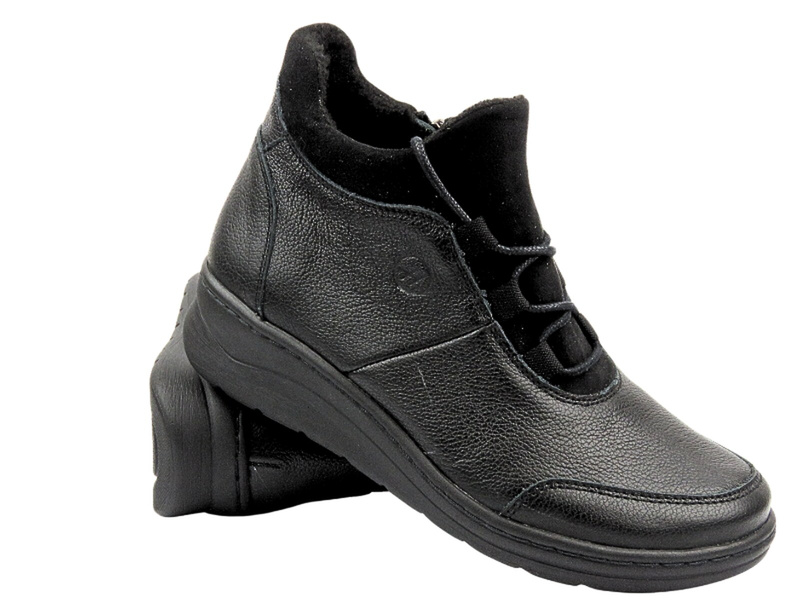 Pohodlné dámské boty z měkké kůže - Helios 564, černá