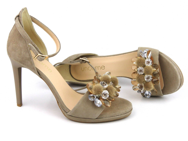 Dámské sandály na vysokém podpatku - Uncome 36306, béžové