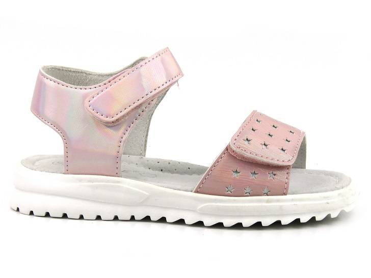 Pohodlné dětské sandály s holo efektem -Miss E 23DZ23-5881, lesklé růžové