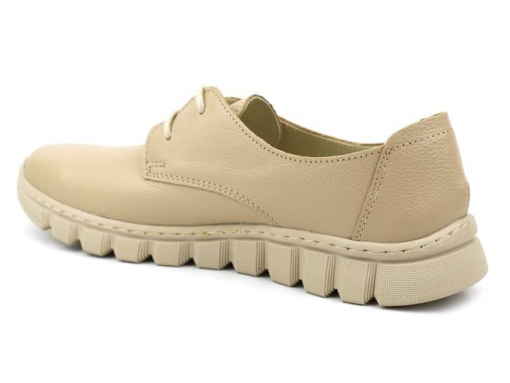 Lehké pohodlné dámské kožené boty - Helios Komfort 417, světle béžová