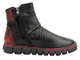 Dámské kotníkové boty na dva zipy - MANITU 990164-04, černé s červenými doplňky