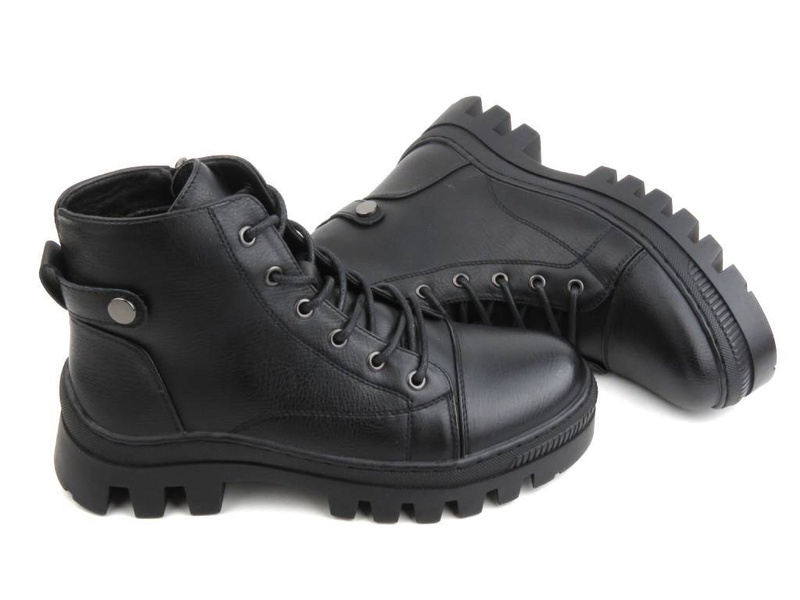 Zateplené dámské kotníkové boty - Potocki 23-12168, černé