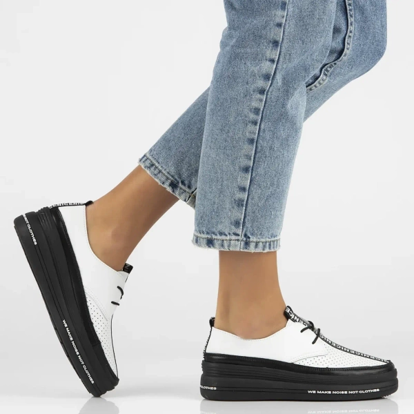 Dámská kožená obuv na platformě - Filippo DP3624/24, bílá