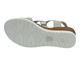 Kožené dámské sandály na jemném klínku - Nika Komfort L25-619, stříbrné