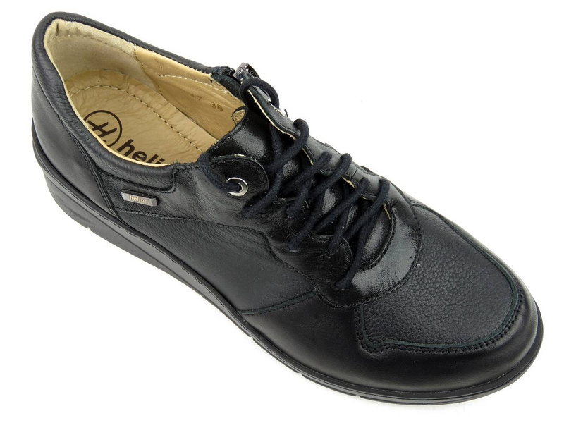 Dámské tenisky na zip a šněrování - Helios Komfort 347, černé