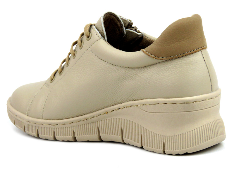 Dámské kožené boty - Wasak 0703, ecru