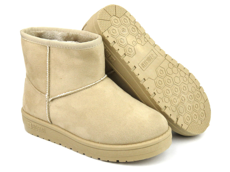 Dámské nazouváky do sněhu - BIG STAR MM274160, béžové