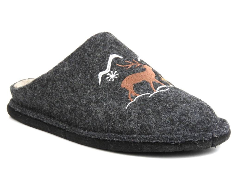 Dámské plstěné pantofle se soby - Big Star KK276018, černé