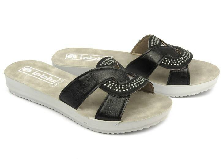 Pohodlné, ploché dámské pantofle INBLU BM-62, černé