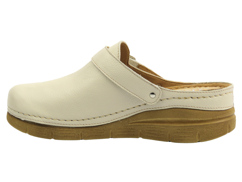 Pohodlné dámské pantofle na silné podrážce – Nika Komfort 1395, béžové