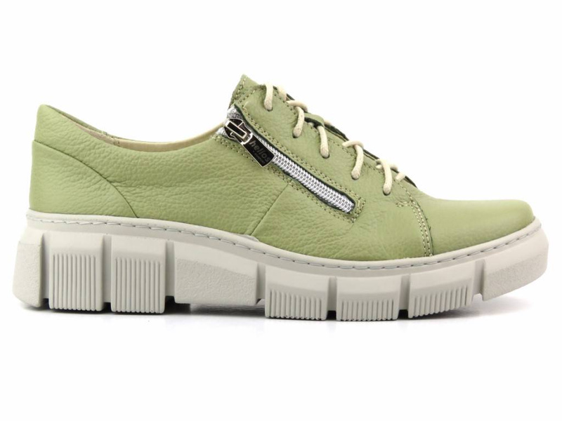 Dámská kožená obuv se silnou podrážkou - HELIOS Komfort 413, zelená