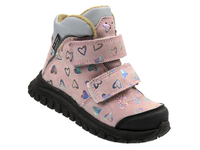 Dětské kožené kotníkové boty Jamet 2218, růžové